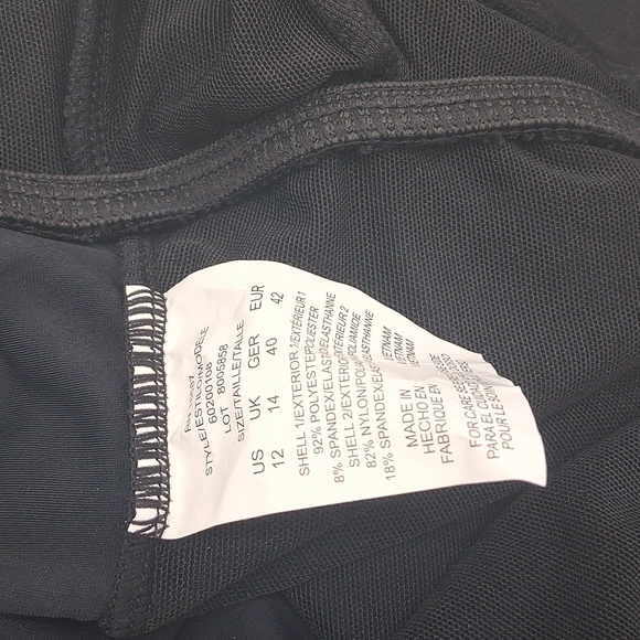 Swim Solutions Tummy-Control Flyaway Swimdress Black 12 - Picture 8 of 10